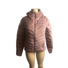 Women S Aparso Pink Full Zip Hooded Quilted Puffer Parka Jacket Coat Down Filled