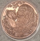 2 Coins  Lion   Mate  3d Hi-relief 1oz Bu Copper Rounds -  999 Fine Bullion - Cb