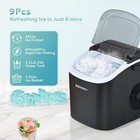 Euhomy Countertop Ice Maker 26lbs In 24hrs  9 Ice Cubes Auto-cleaning 6 Mins Go