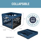 Clevermade Collapsible Eco Plastic Milk Crate 6 6 Gallon Ocean Navy