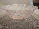 Mid Century Modern Light Rose Clear Glass Bubble Dot Decorative Bowl