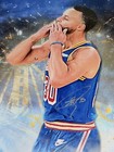 Stephen Curry  2974  Signed Warriors 16x20 Stretched Fanatics Canvas Usasm   Bas