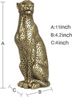 Cheetah Statue Home Decor Leopard Sculpture Resin Sitting Cheetah Figurine Deskt