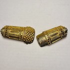 Dotty Smith Gold Tone Belt Buckle Geometric Signed Brass