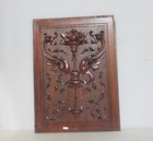 Antique Carved Wooden Panel Plaque Old Wood Nouveau Victorian Urn Koi  18 x24 