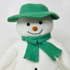 Vintage Eden Snowman 12  Soft Plush Green Hat Scarf Felt Stuffed Animal Holiday