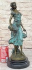 17  European Bronze Finery Greek Goddess Of Harvest Standing Statue Real Gift Nr