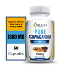 Organic Ashwagandha Capsules 1300mg  60ct Daily Stress Management   Mood Booster