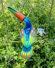 Talavera Bird Handmade Painted Ceramic Parrot Mexican Pottery Hanging Patio  1