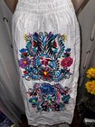 Handmade Mexican Halter Dress White Embroidered Floral Size L Nwot