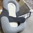 Infant Car Seat Head Support Insert Cushion W  Straps  Gray   White Unisex