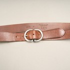 Ann Taylor Loft Brown Leather Belt Womens Medium Silver Buckle 1 5 Wide Usa
