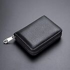 Genuine Leather Credit Card Holder Wallet Rfid Blocking Secure Card Case Id Case