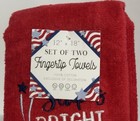4th Of July Fingertip Towels Embroidered    bold Stripes Bright Stars Brave    
