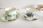 Vintage Teacups   Saucers Lot Of 11 Mismatched Tea Party Florals Turquoise Gold
