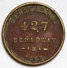1863 Benjamin   Herrick Civil War Store Card Token - Albany  Ny - Ny-010-a
