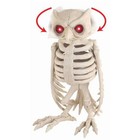 Halloween Animated Owl Skeleton With Red Glowing Eyes Decoration Prop New