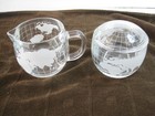 Nescafe Etched World Sugar Bowl   Creamer Set Mint Condition
