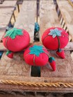 3 Vintage Pin Needle Tomato Cushions With Strawberry 