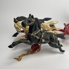 Vintage Large Cast Iron Three Horses Pulling Firepump Wagon 21   See Pics 
