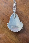 Vintage Navajo Ben J  Chavez Sterling Silver Turquoise Pendant Necklace