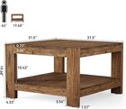 31 5  Square Coffee Table 2-tier Farmhouse Accent Center Table For Living Room