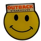Outback Steakhouse Restaurant Smiley Lapel Pin Single Post Rubber Back