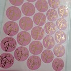 It s A Girl Sticker Seals Baby Shower Announcements Pink Gold 25 Count