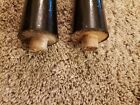 Vintage Pair Of 7  Wood Tapered Mid Century Modern Mcm 2 Tiered Table Riser Legs
