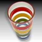 Set Of 4 Mcm Retro Striped Tumblers 14oz Blue Fade Mid Century Glasses Vtg