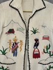 Vintage 40s Souvenir Jacket Mexican Embroidered Wool Sz Small  Colorful Charming