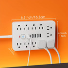 17-in-1 Surge Protector Power Strip With 11ac Outlets  4usb   2 Type-c Ports 