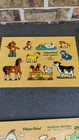 Vintage Fisher Price Lot Of 4 Wood Wooden Peg Puzzles  507 510 519 2712