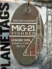 Motoart Planetags Mikoyan Gurevich Mig-21 Fishbed Brown Red Letter Thick  440