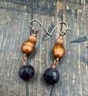 Barse Suki Beaded Earrings- Mixed Stones- Sterling Silver   Copper- Nwt