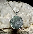 Genuine Ancient Roman Constantine The Great In Hand Made Sterling Silver Pendant