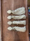 Vintage Decorative Tassels  Antique Style Tassels  Ivory With Jewels   Set Of 4