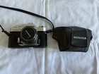 Vintage Konica Autoreflex T Slr Camera W  Hexanon 50mm F 1 8 Lens   Case As-is 