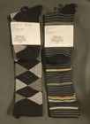 Hue Women s Knee Socks 2 Pair One Size Argyle diamond   Striped Black gray multi