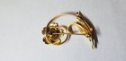 Vintage Gold Tone Long Stem Floral Faux Pearl Elegant Brooch Pin Je1