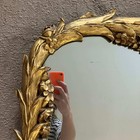 Vintage Italian Rococo Hand-carved Gilt-wood Large Ornate Floral Crest 50 x35 