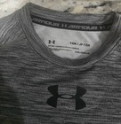 Under Armour Coldgear Boys S Gray Fitted Long Sleeve Crew Neck Logo Top