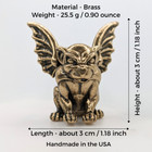 Handcrafted Brass Gargoyle Miniature Figurine     Gothic Decor Statue For Collecto