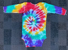 Vintage Rainbow Swirl Baby Tie Dye One Piece Long Sleeve Sz Lg 26-31 Lbs Unisex