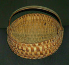 Exc Uncommon Shallow Butt Gathering Splint Basket - Country Kitchen - Basketry