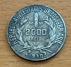 Brazil Republic 1930 Silver 2000 Reis Circulated