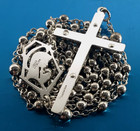 Vintage All Solid Sterling Silver Rosary By Creed - 21gm 17 5  - Modern Classic