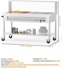 96 Quart Steam Table 1500w Stainless Steel Food Warmer Buffet Catering Equipment
