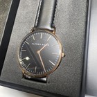Alfred Sung Black Leather Band Men s Watch