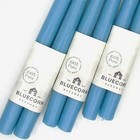 Bluecorn Beeswax Taper Candles 100  Pure Hand-dipped 12  Skyblue 3-pair Bundle